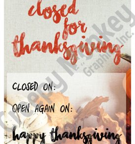 Closed for thanksgiving